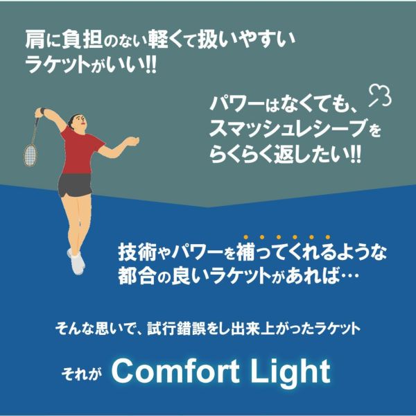 オリジナルバドミントンラケットComfort Light コンフォートライト