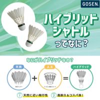 ゴーセン ハイブリッドシャトル ガチョウ羽根  練習球 バドミントンシャトル GHS510 10ダースセット GOSEN  GHS-510