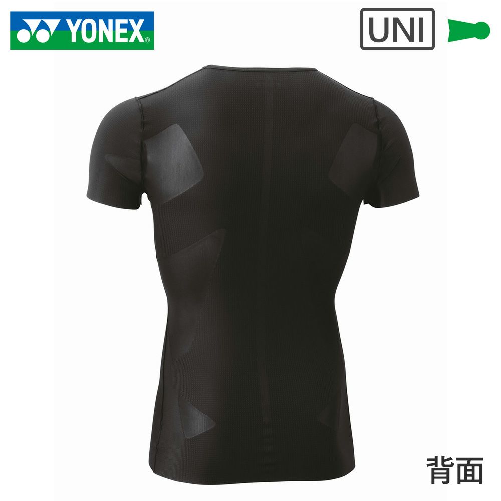ヨネックス YO-STBA1022-007-S ユニセックス Vネック半袖シャツ（ブラック・サイズ：S）YONEX アンダーウェア[YOSTBA1022007S] 返品種別A ユニ Vネック半袖シャツ STBA1022 高機能アンダーウェア アスリート